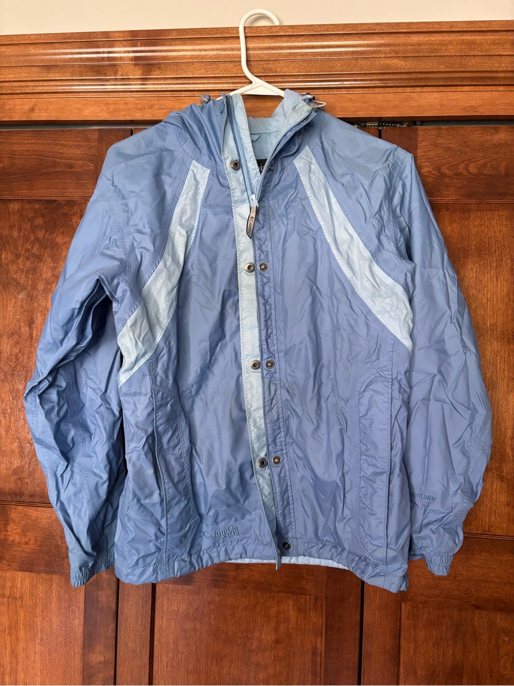 Columbia Light Blue Women's Rain Jacket small
